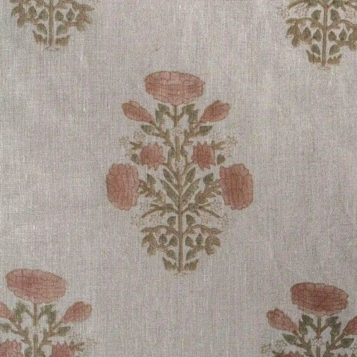 A Pressed Petal Natural & Blush Pink Linen Fabric
