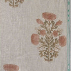A Pressed Petal Natural & Blush Pink Linen Fabric
