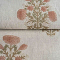 A Pressed Petal Natural & Blush Pink Linen Fabric