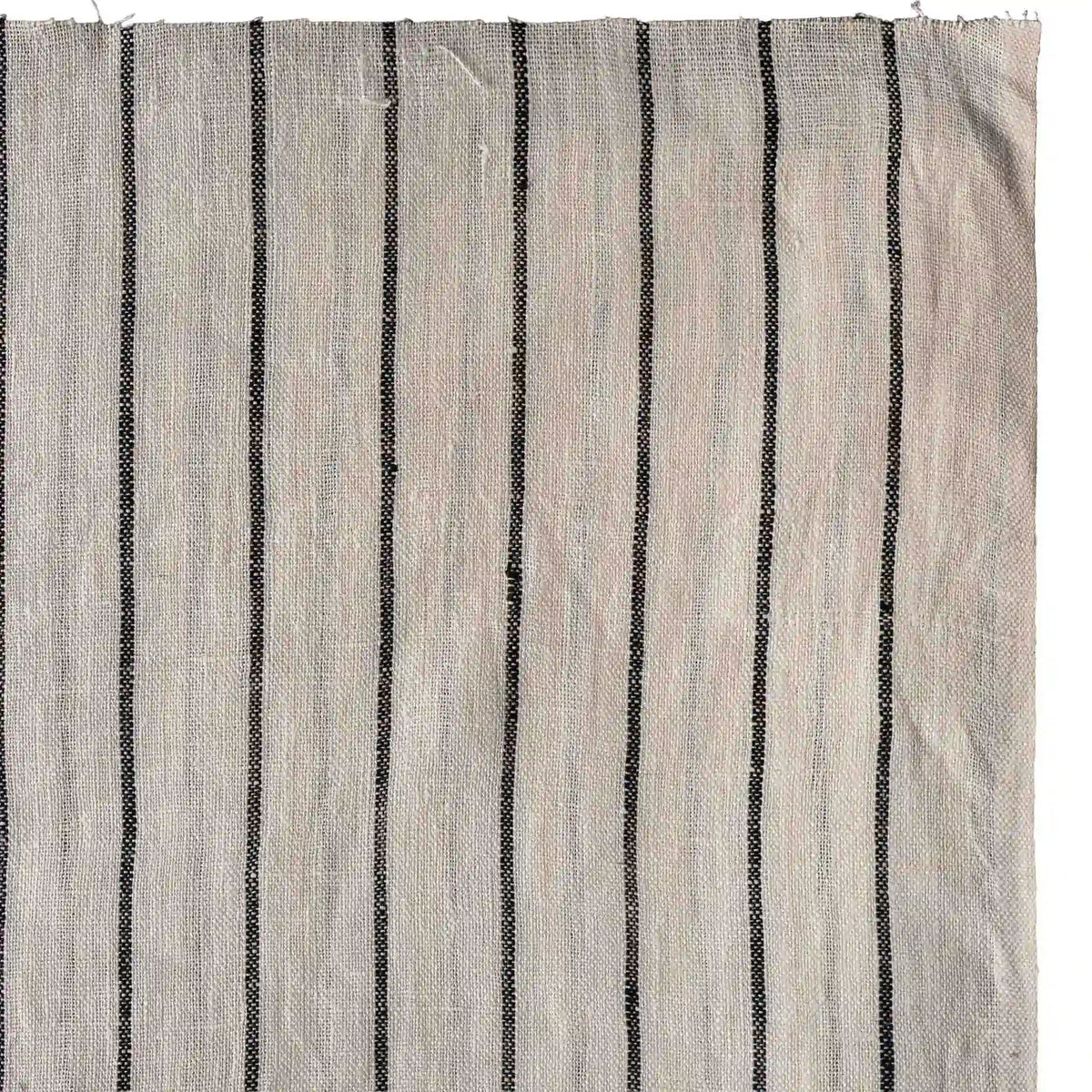Striped Linen White & Black Fabric