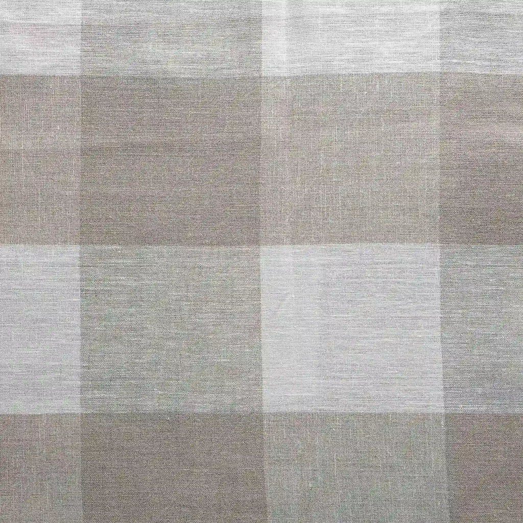Hazel White & Light Beige Linen Fabric