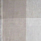 Hazel White & Light Beige Linen Fabric