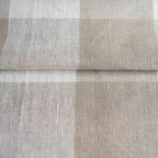 Hazel White & Light Beige Linen Fabric