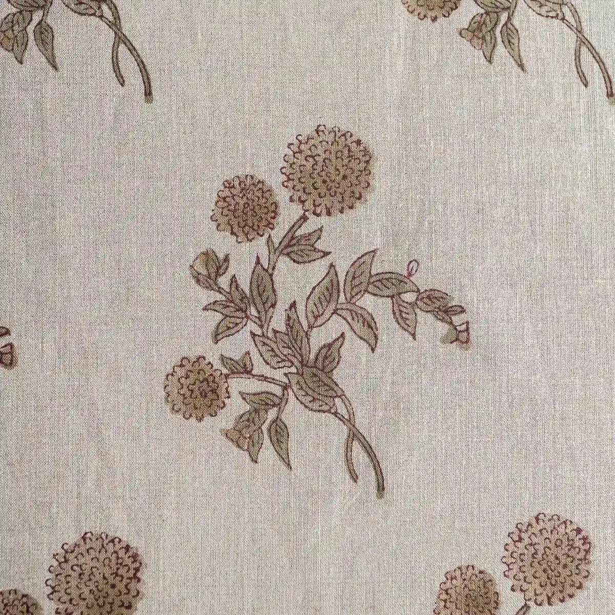 Garden Archive Natural & Sage Green Linen Fabric