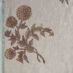 Garden Archive Natural & Sage Green Linen Fabric