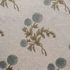 Garden Archive Natural & Ice Blue Linen Fabric