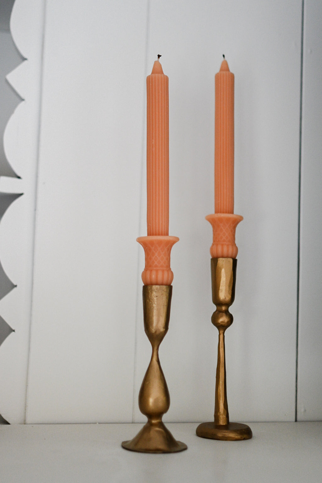 Unscented Pleated Taper Candles (Set of 2) Candles