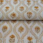 Orchard House Natural & Mustard Linen Fabric