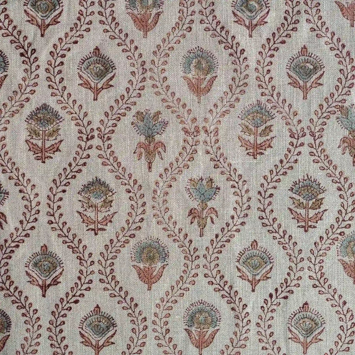 Orchard House Natural & Blush Pink Linen Fabric