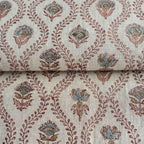 Orchard House Natural & Blush Pink Linen Fabric