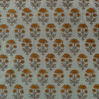 Blooming Petals Natural & Mustard Linen Fabric