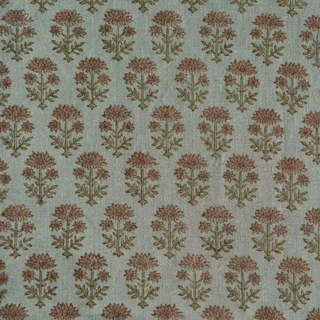 Blooming Petals Natural & Blush Pink Linen Fabric