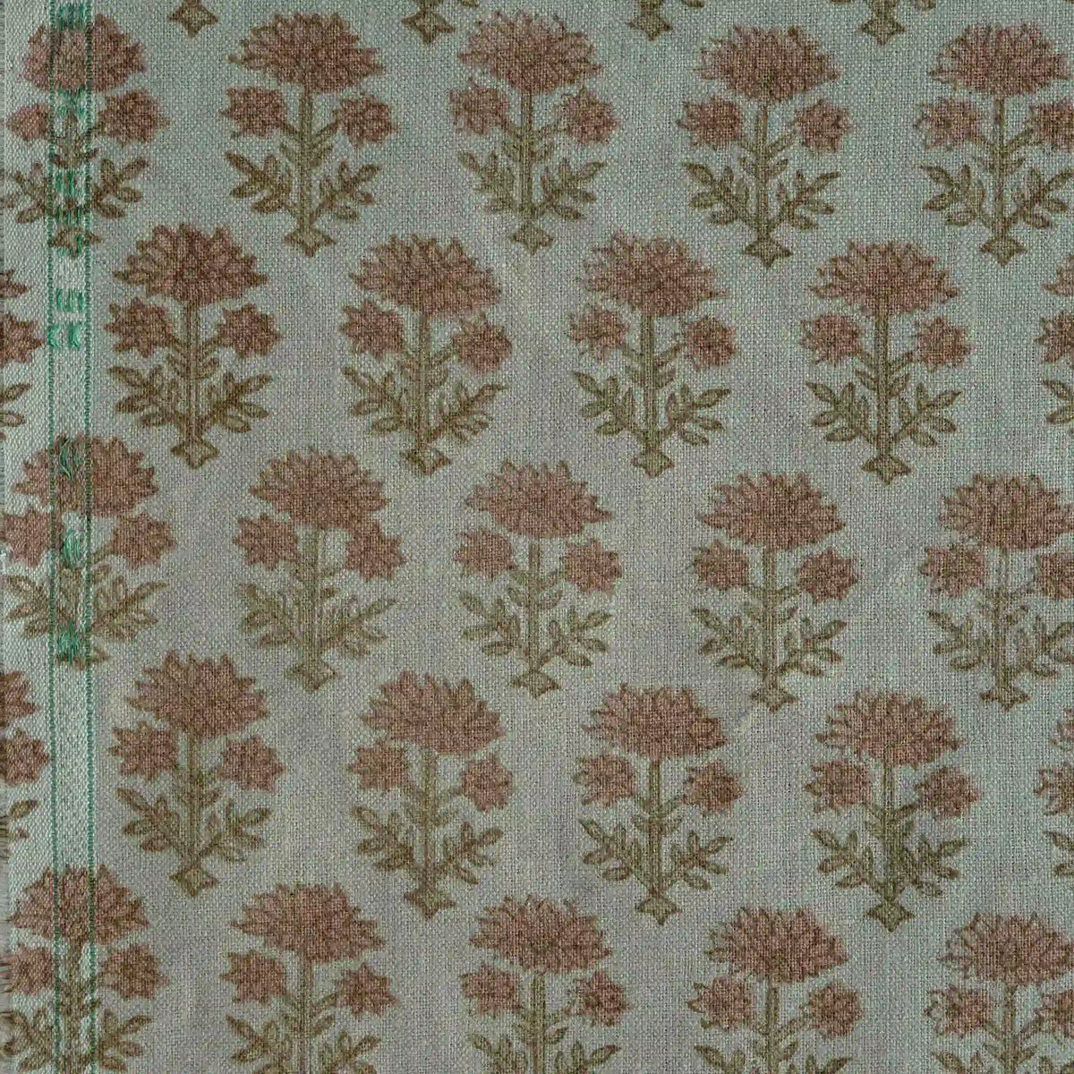 Blooming Petals Natural & Blush Pink Linen Fabric