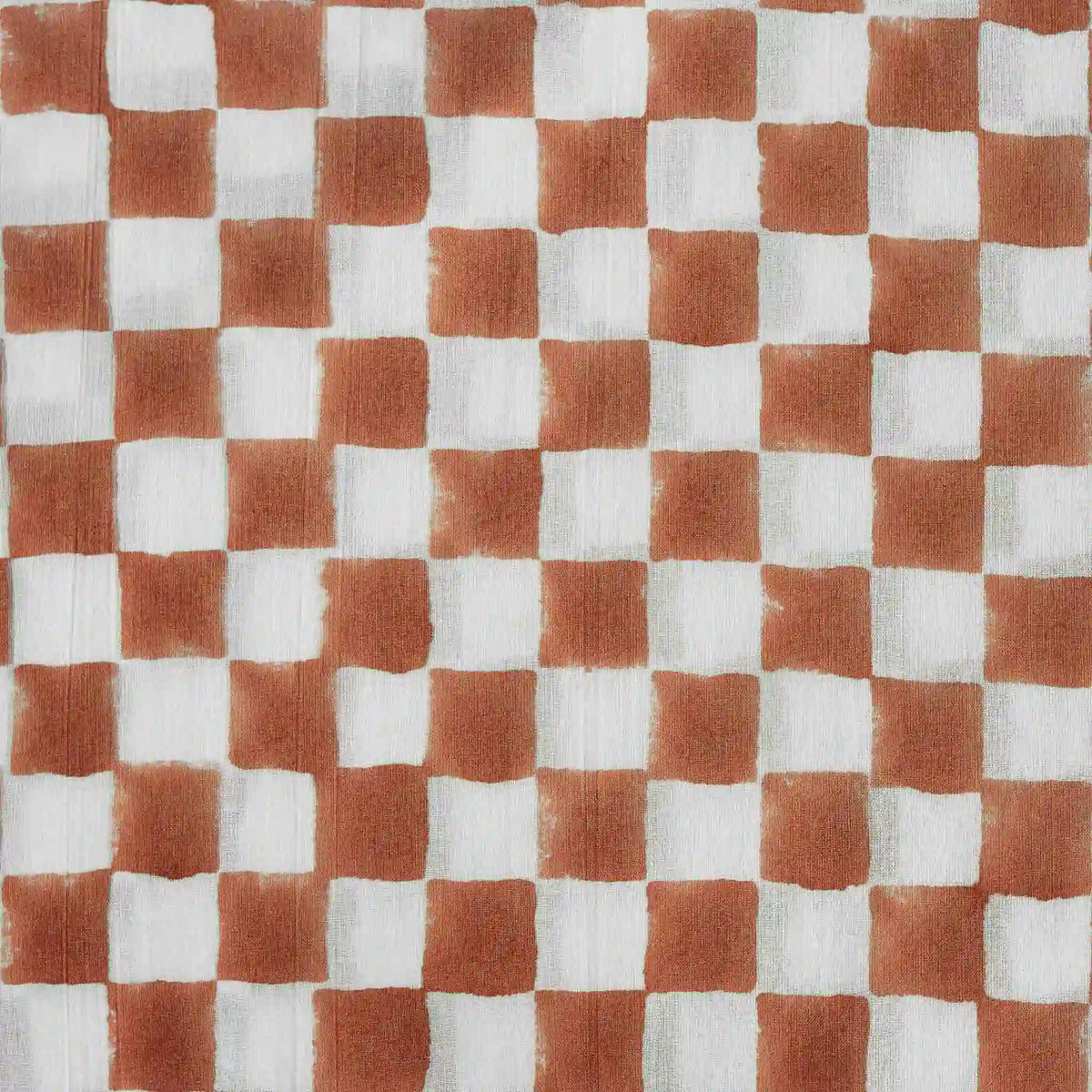 Mil House White & Rust Cotton Voile Fabric