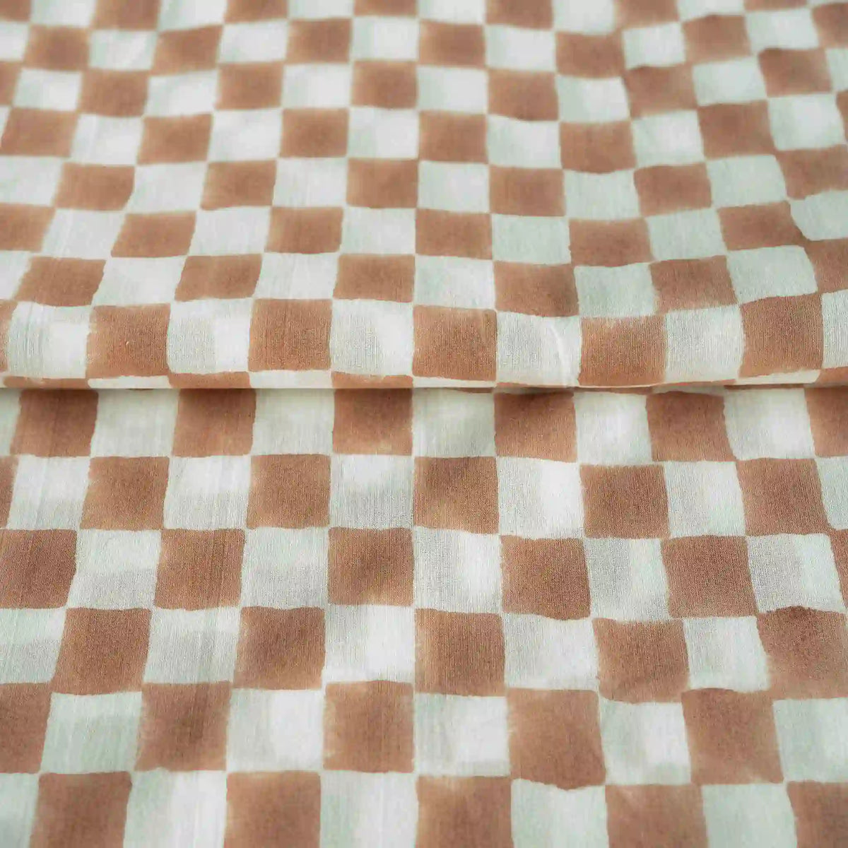 Mil House White & Salmon Pink Cotton Voile Fabric
