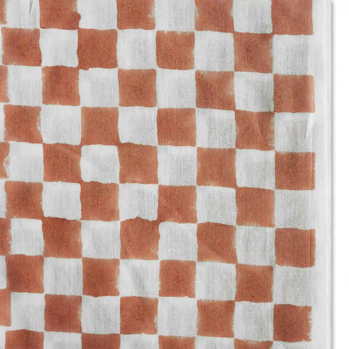 Mil House White & Rust Cotton Voile Fabric