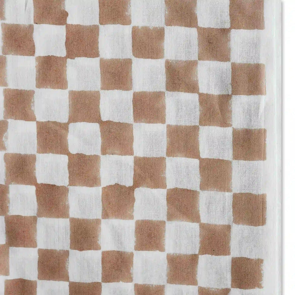 Mil House White & Salmon Pink Cotton Voile Fabric