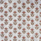 Garden Relic White & Salmon Pink Cotton Voile Fabric