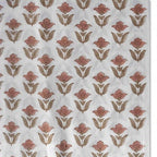 Garden Relic White & Salmon Pink Cotton Voile Fabric