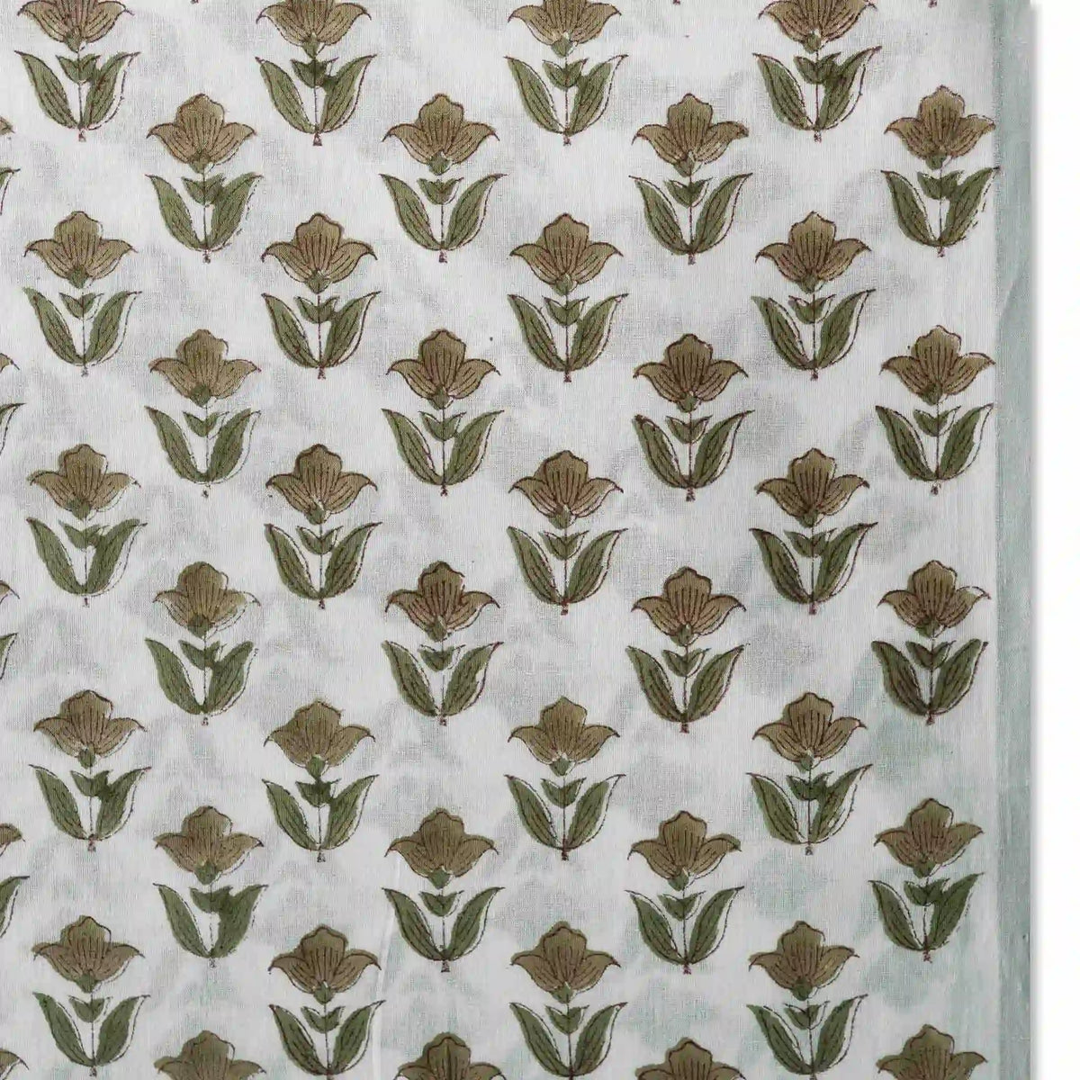 Garden Relic White & Light Beige Cotton Voile Fabric