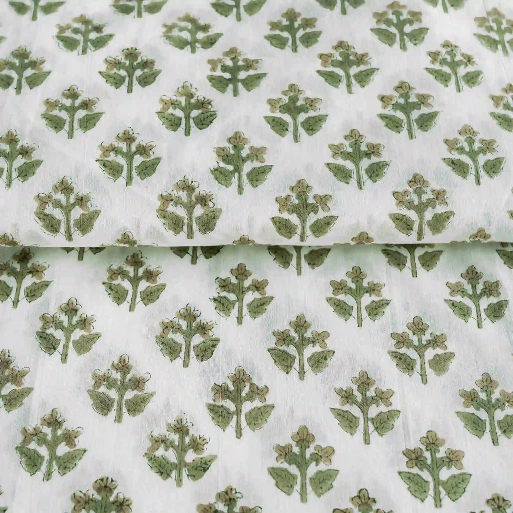 Oatfield White & Light Beige Cotton Voile Fabric