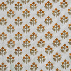 Oatfield White & Mustard Cotton Voile Fabric