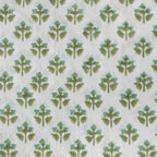Oatfield White & Ice Blue Cotton Voile Fabric
