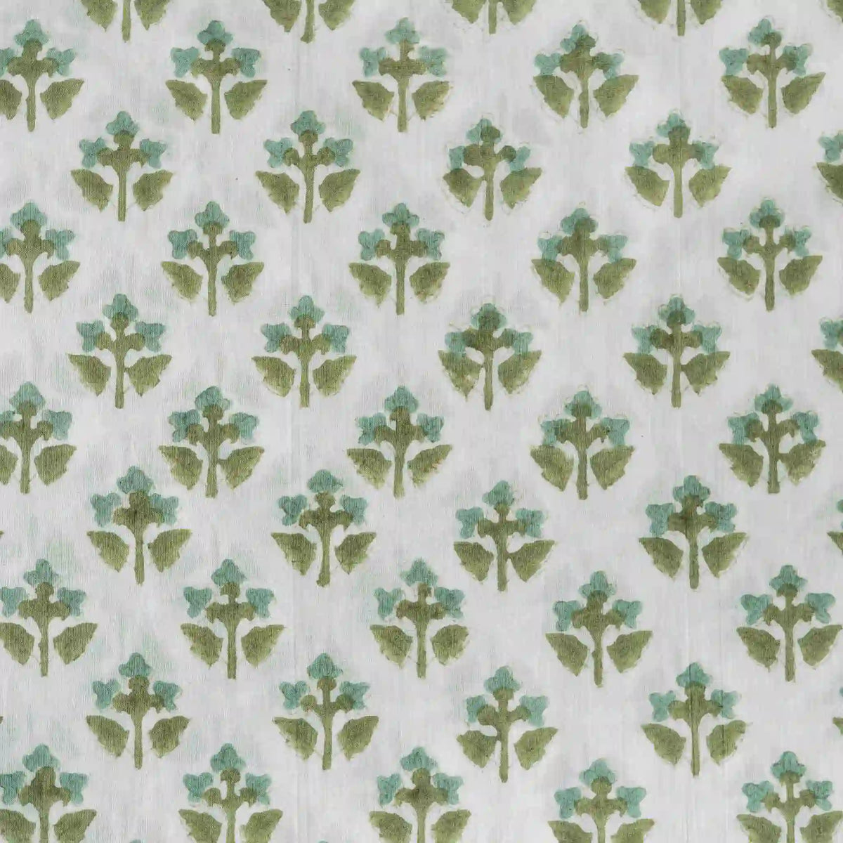 Oatfield White & Ice Blue Cotton Voile Fabric