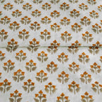 Oatfield White & Mustard Cotton Voile Fabric