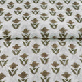 Garden Relic White & Light Beige Cotton Voile Fabric