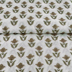 Garden Relic White & Light Beige Cotton Voile Fabric