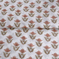 Garden Relic White & Salmon Pink Cotton Voile Fabric