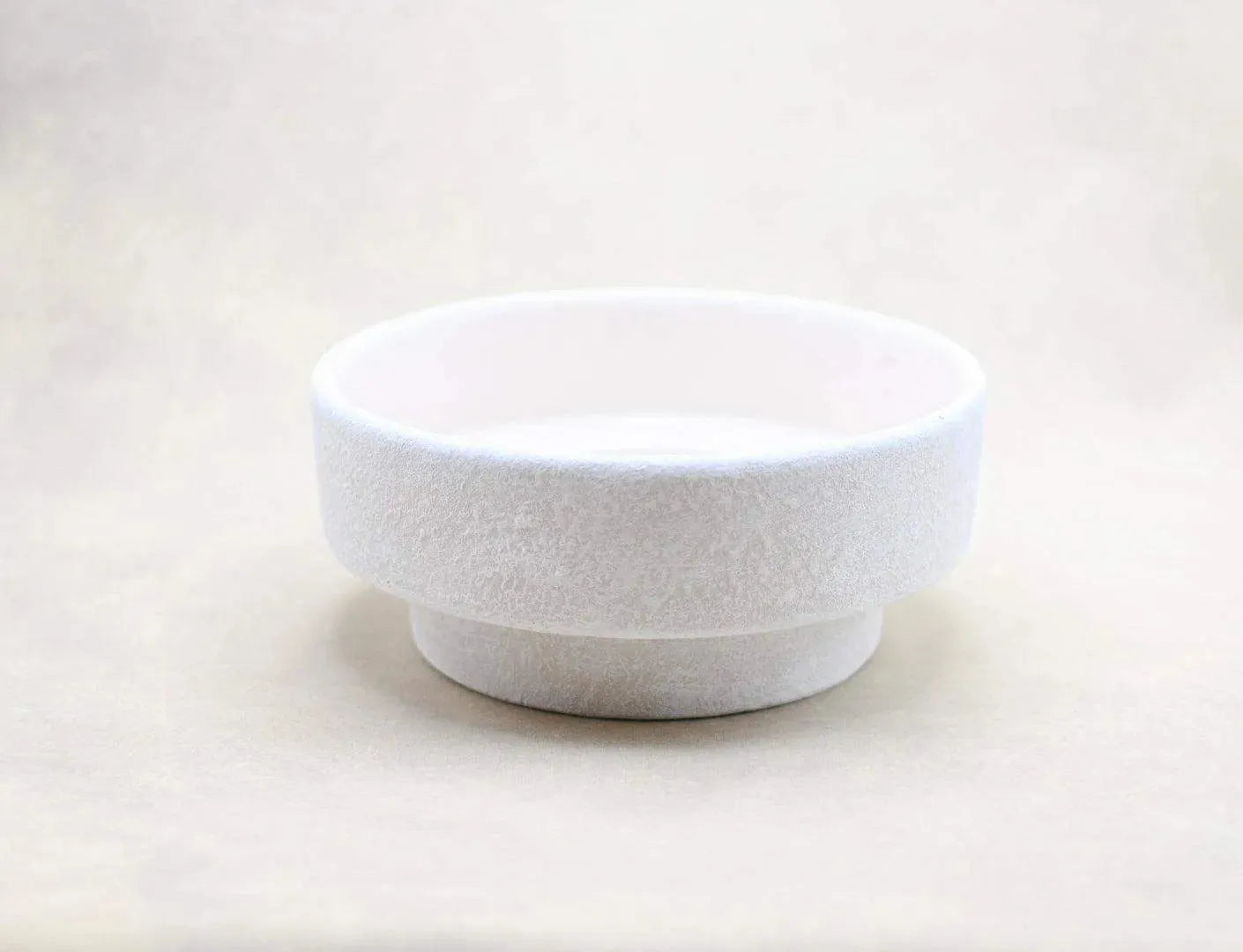White Textured Pedestal Bowl - Maple Village Lane
