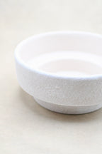 White Textured Pedestal Bowl