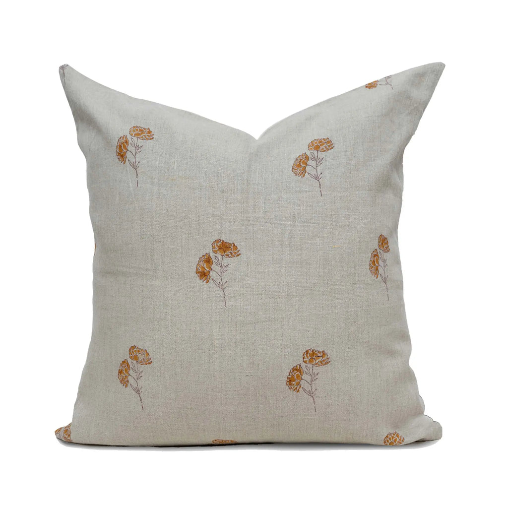 Daisy Trace Mustard Pillow Cover