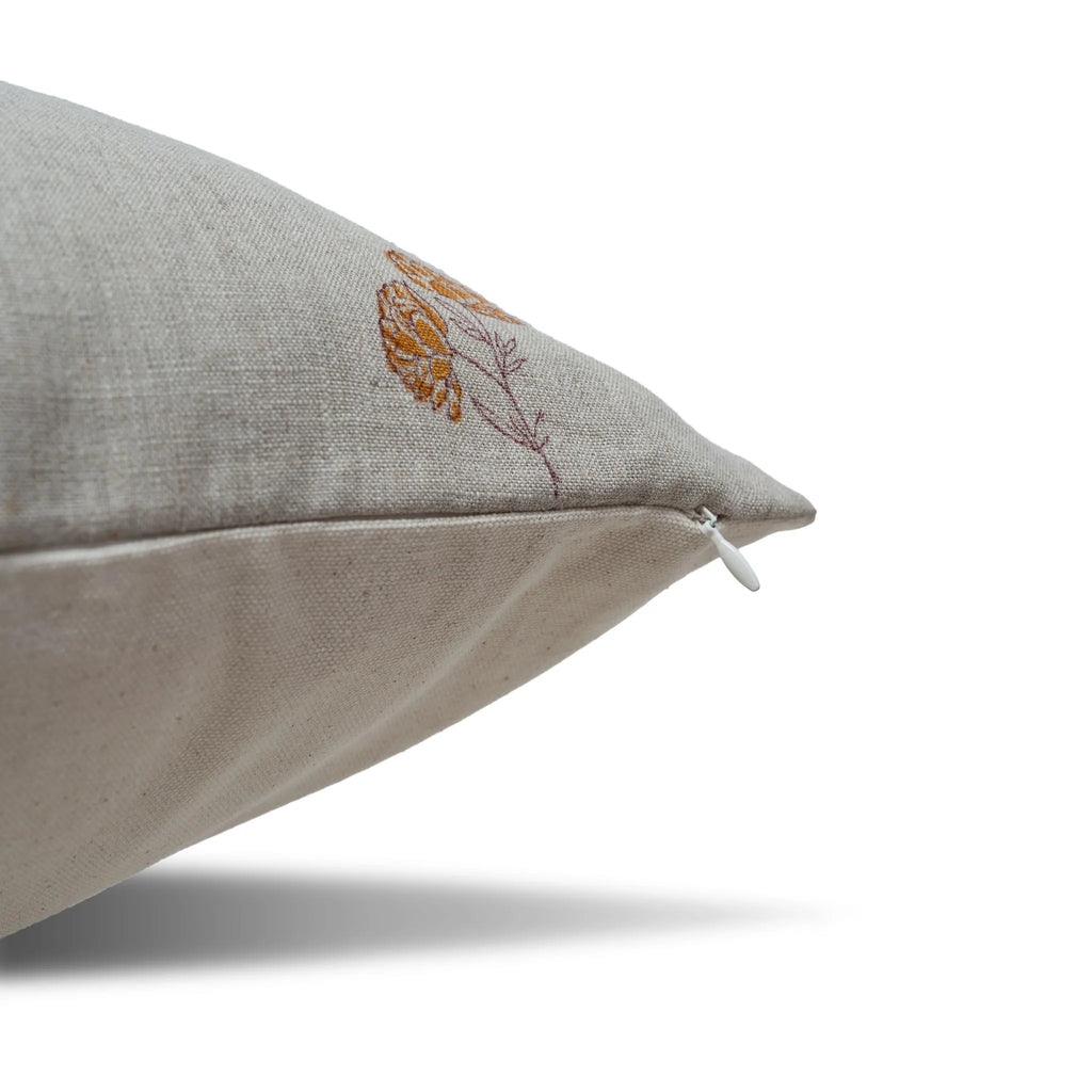 Daisy Trace Mustard Pillow Cover