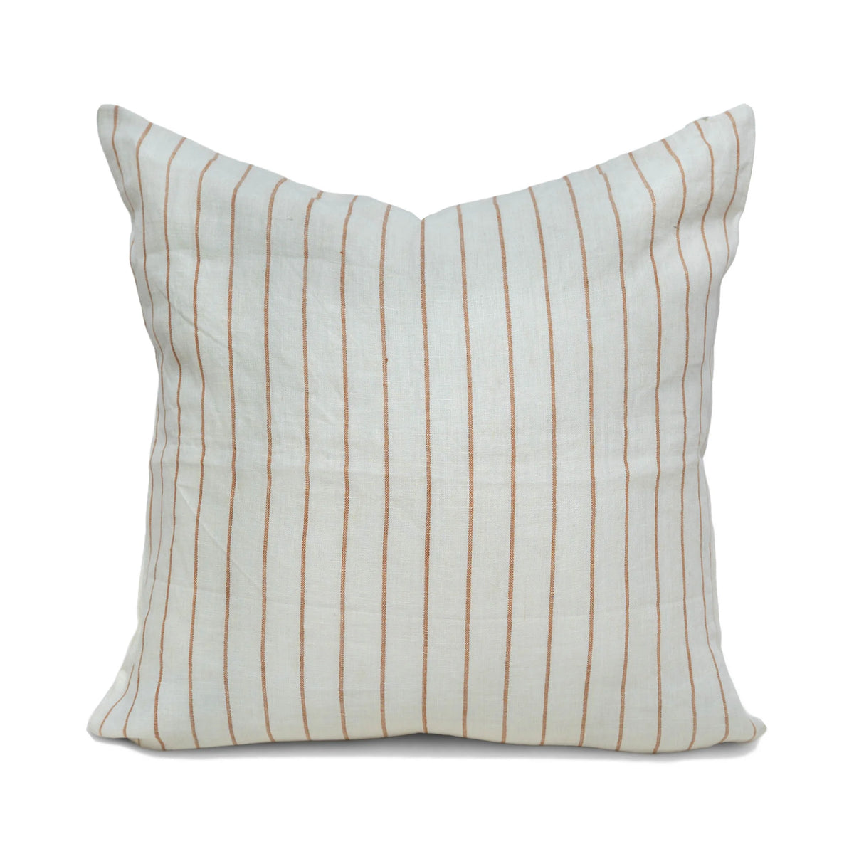 Striped Linen Brown Pillow Cover