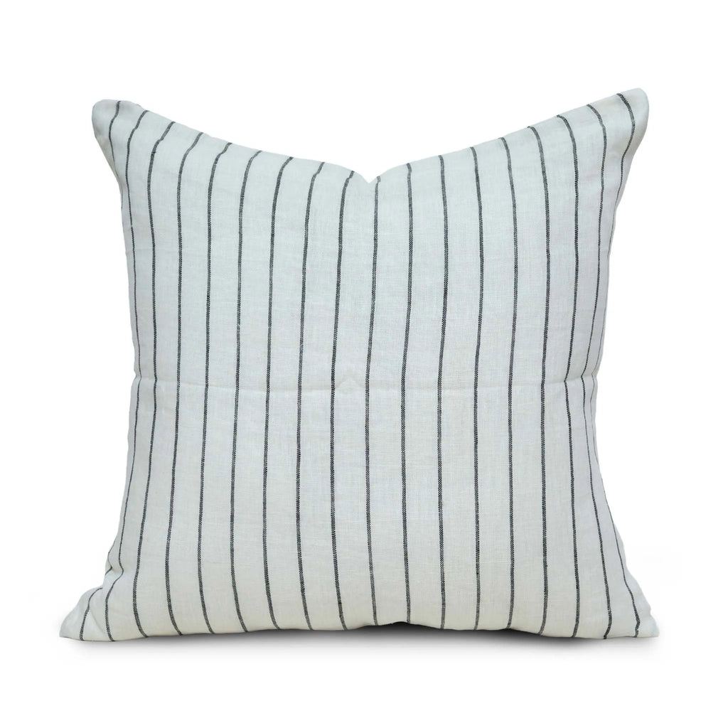 Striped Linen Black Pillow Cover