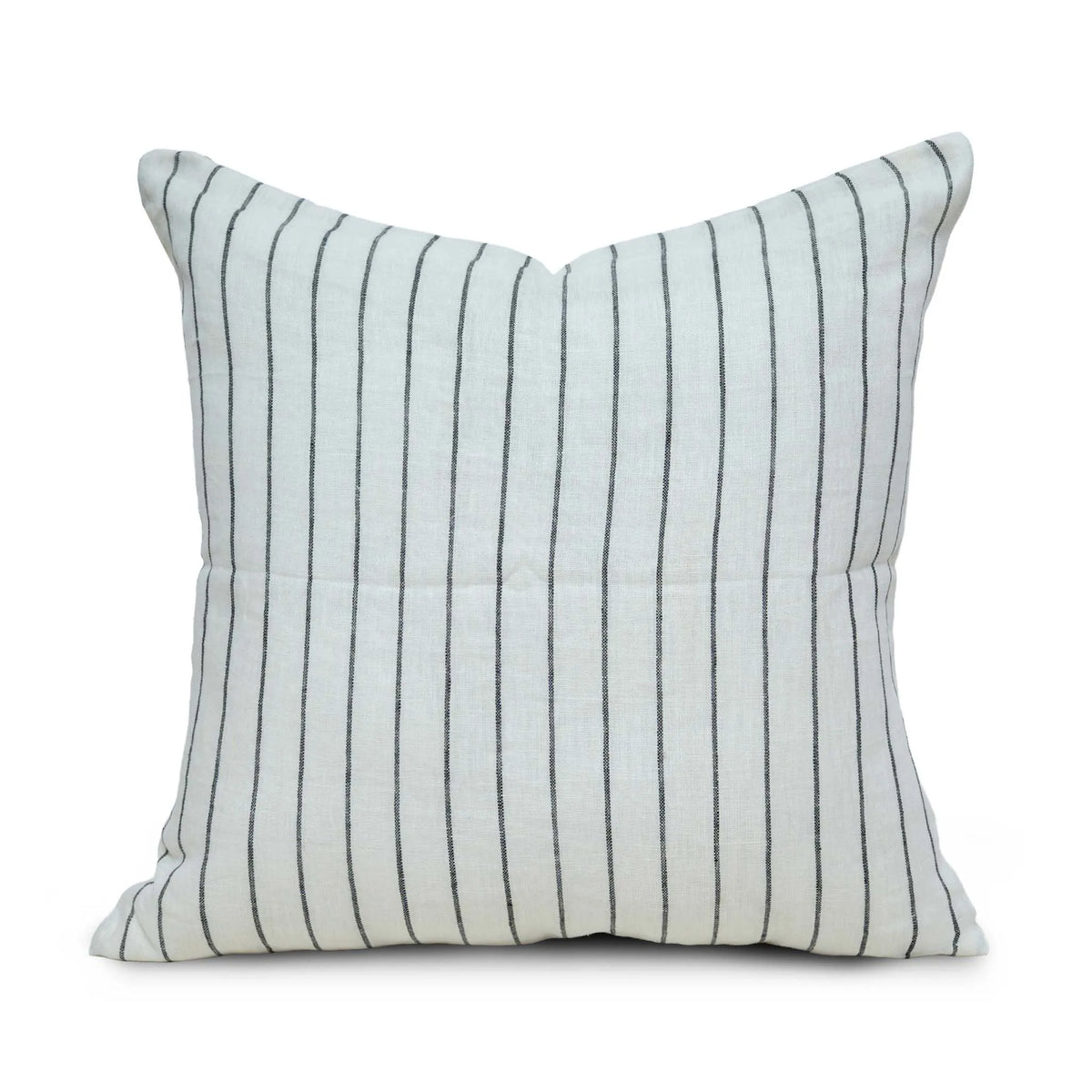 Striped Linen Black Pillow Cover