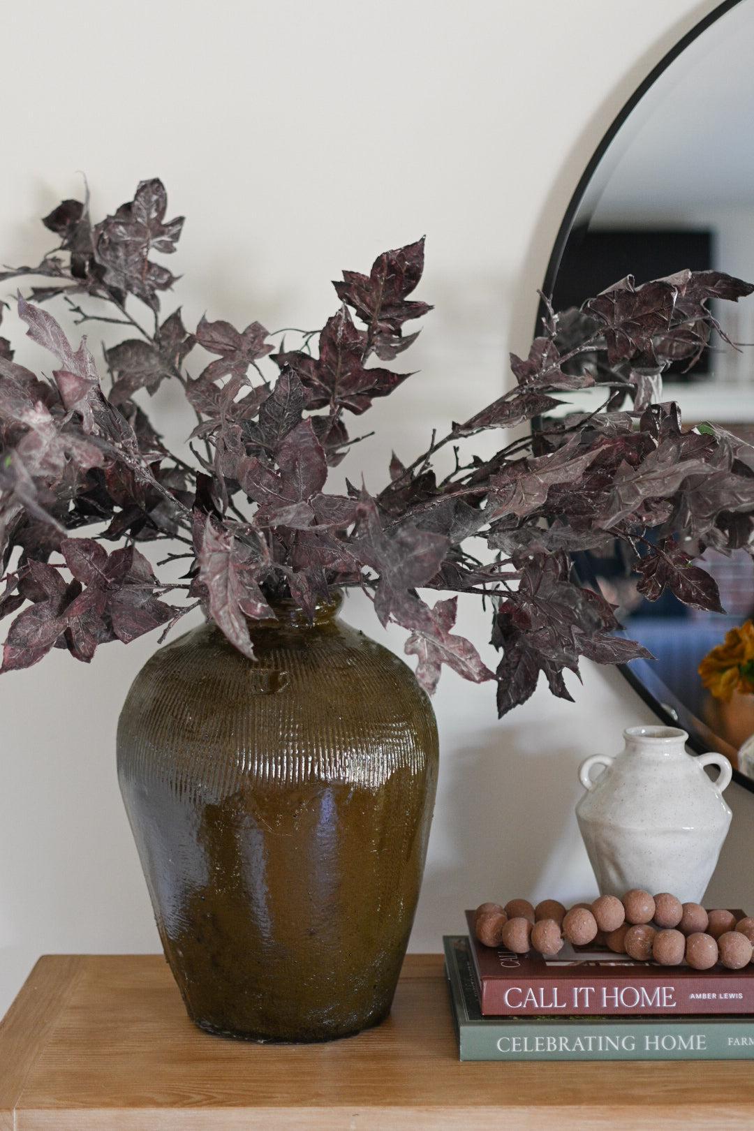Faux Autumn Maple Leaf Stem Faux Flowers