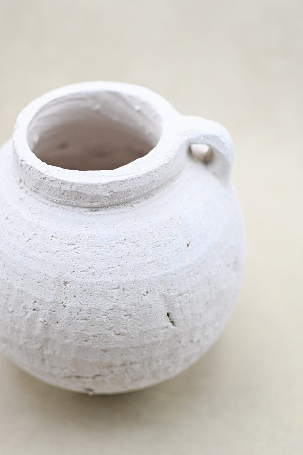 White Textured Jug Vase