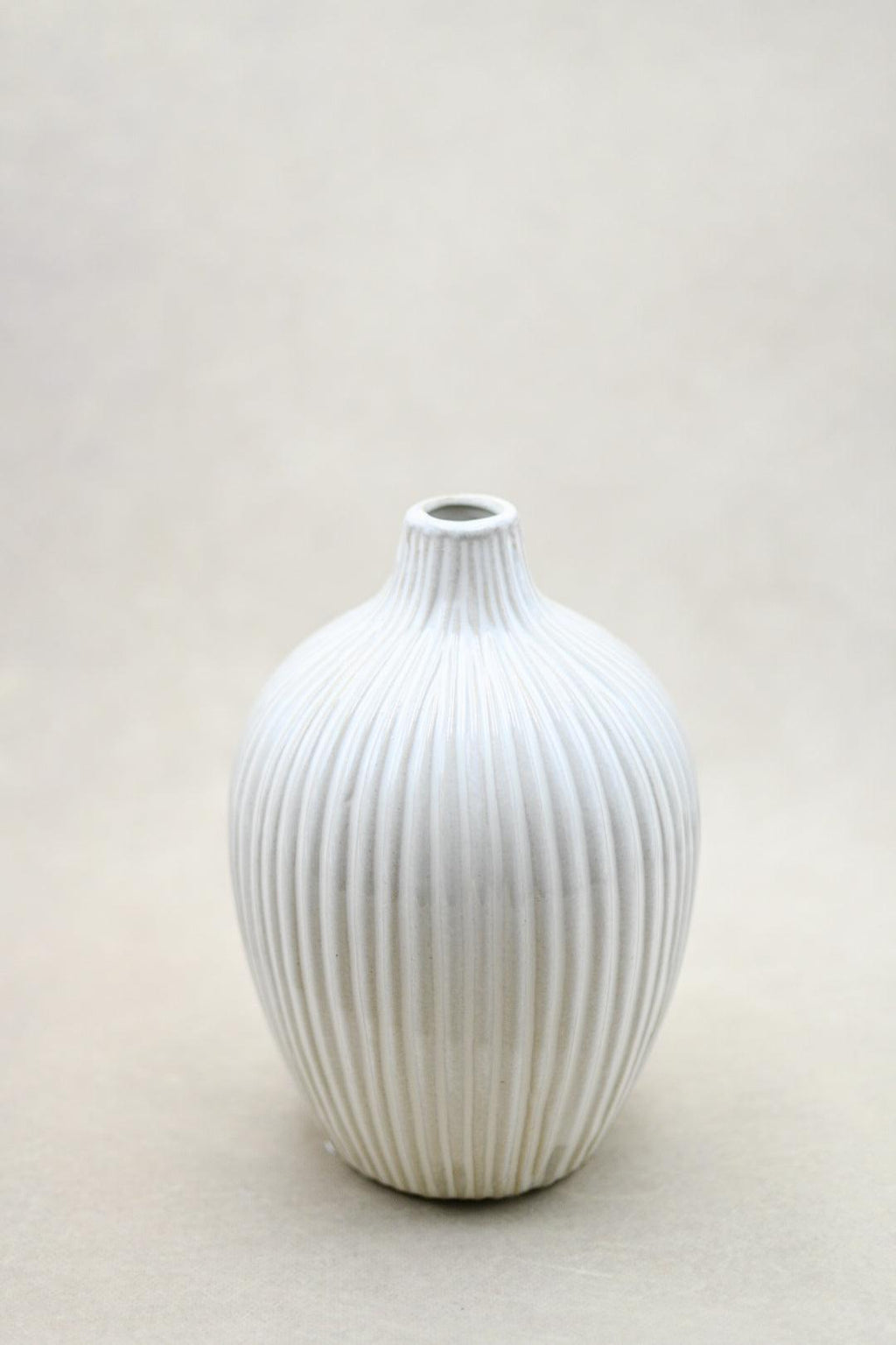 White Striped Vase Vase & Pots