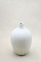 White Striped Vase Vase & Pots