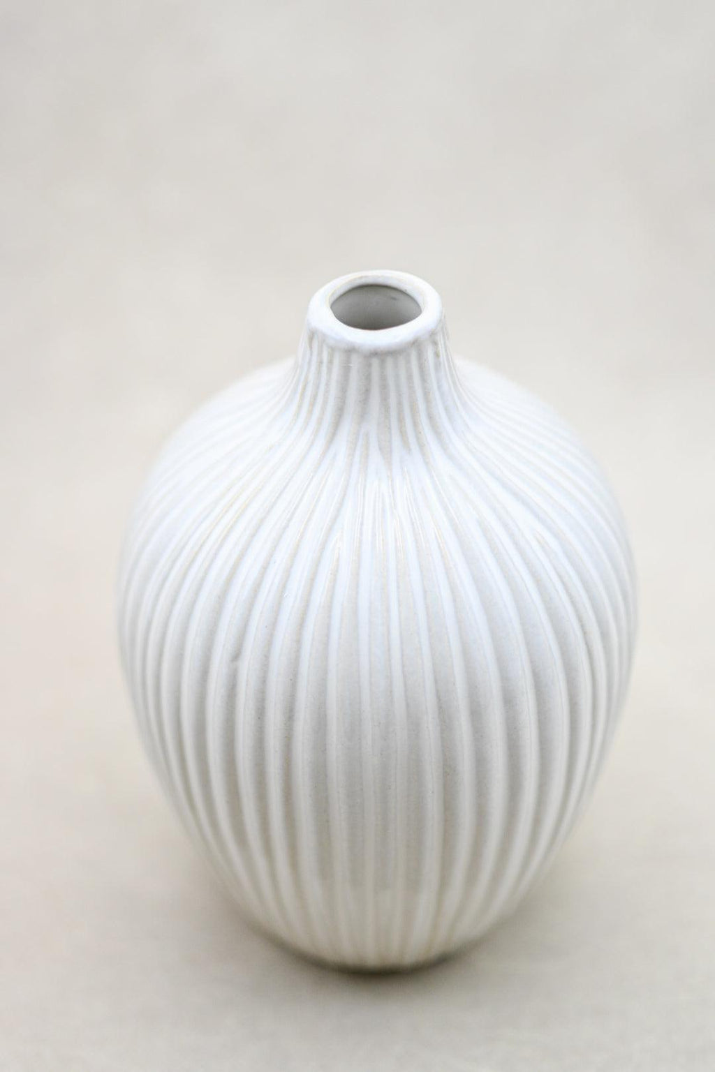 White Striped Vase Vase & Pots