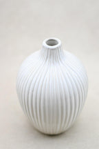 White Striped Vase Vase & Pots