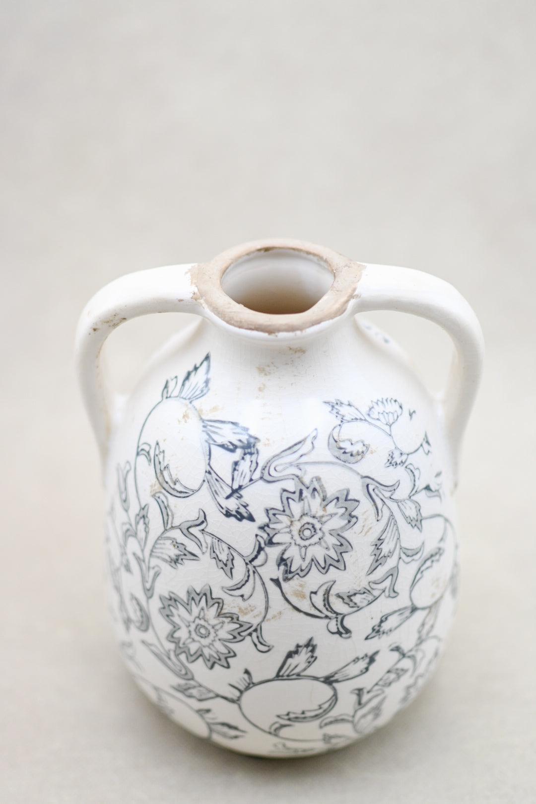 Heirloom Floral Handle Vase Vase & Pots