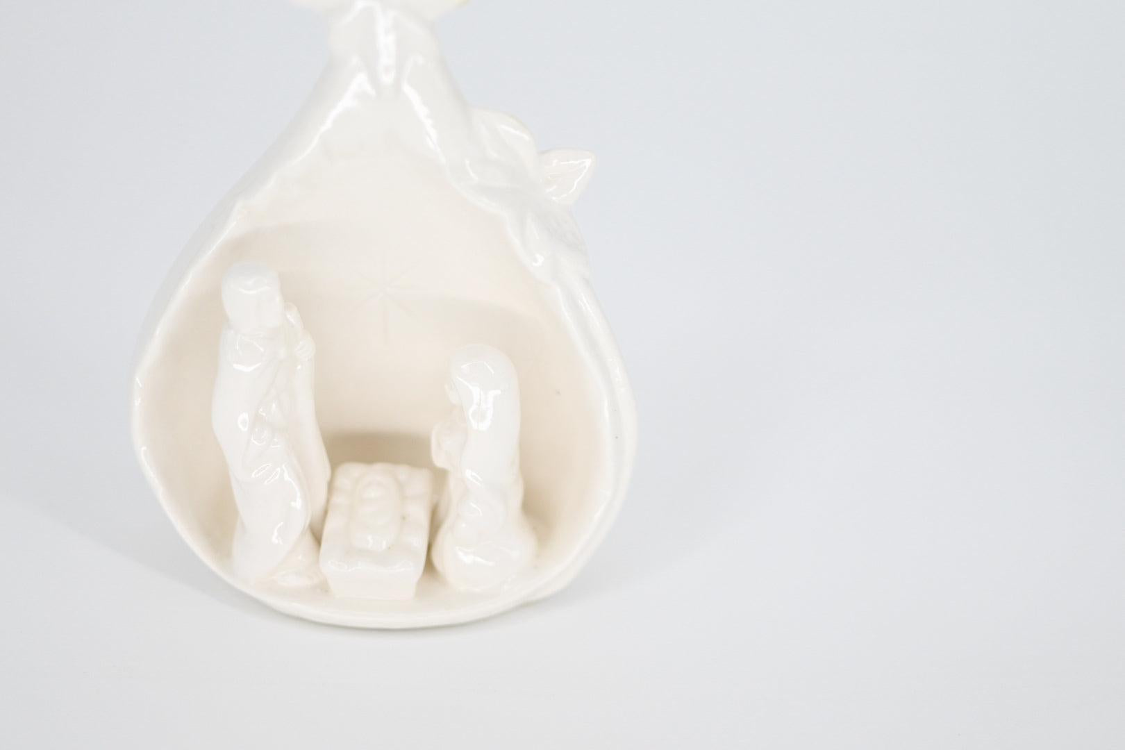 WhiteCeramic Nativity Scene Home Decor