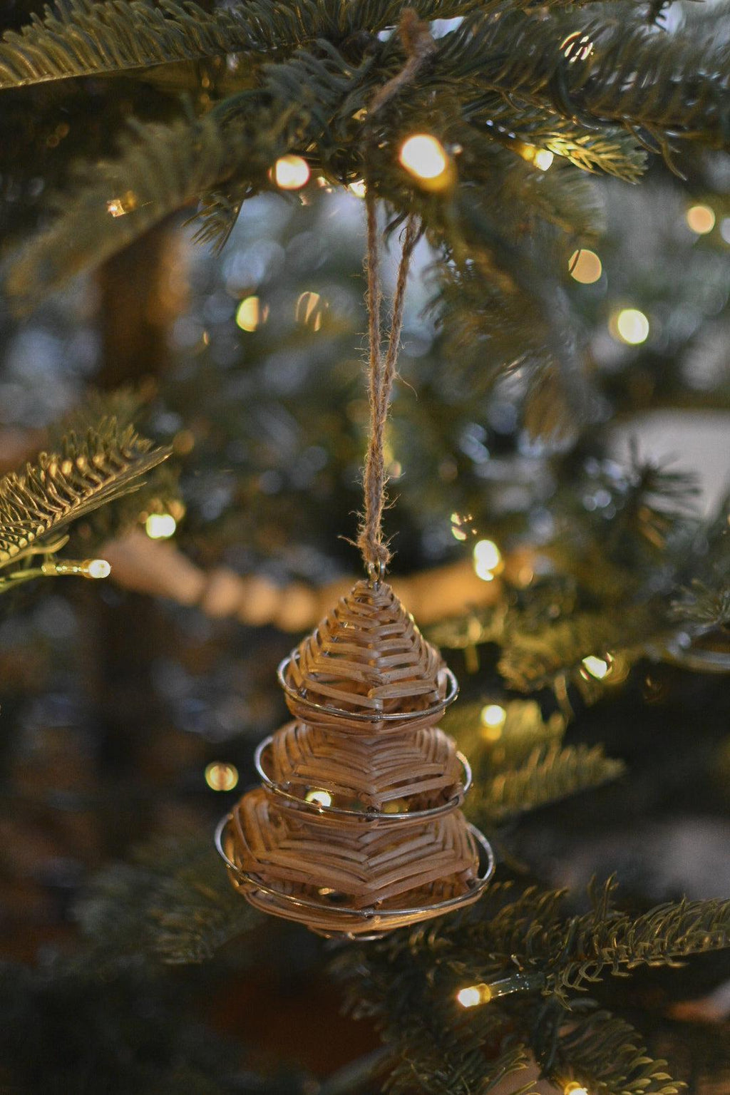 Wicker Christmas Tree Ornament Home Decor