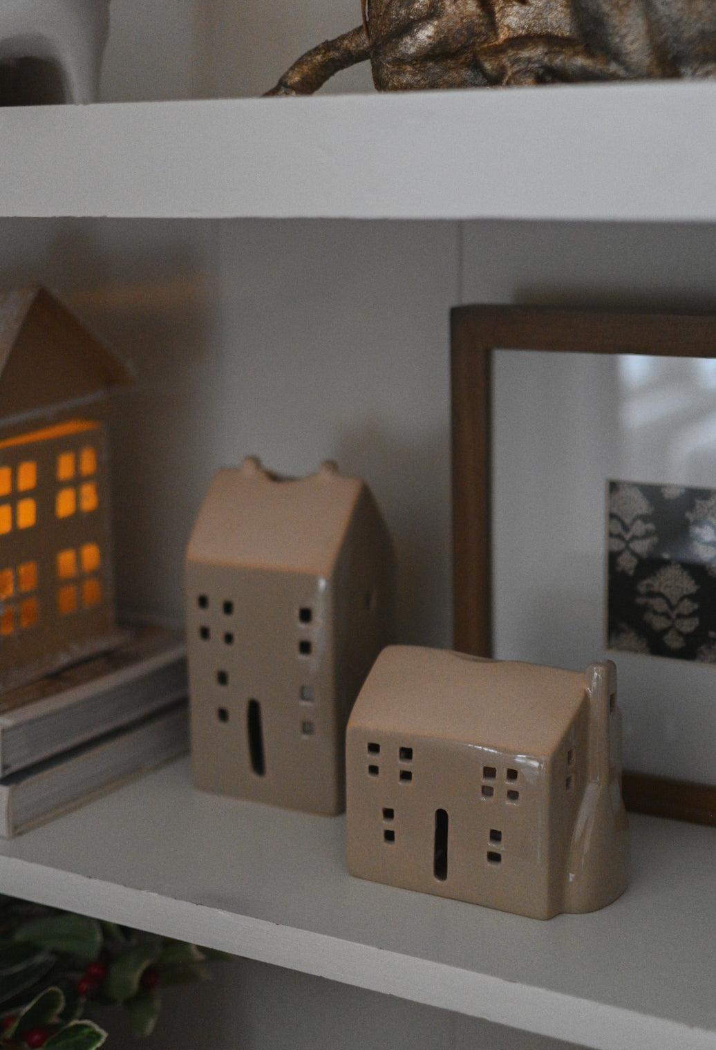 Neutral Ceramic House, 2 Styles Home Decor