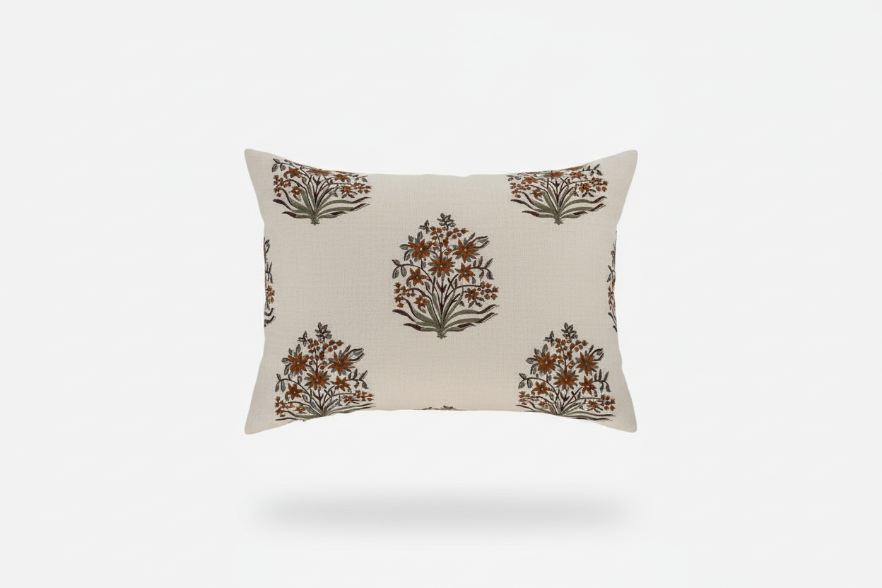 Danielle Ditsy Prints Warm White Pillow Cover 16" x 42" Double Sided Pillow Covers